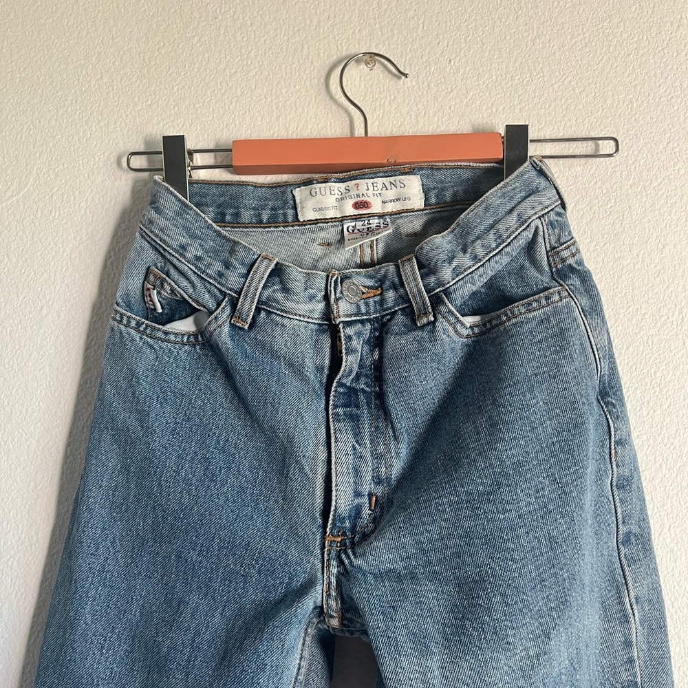 Guess Light Blue Denim Jeans size 24” waist - Picture 3 of 5